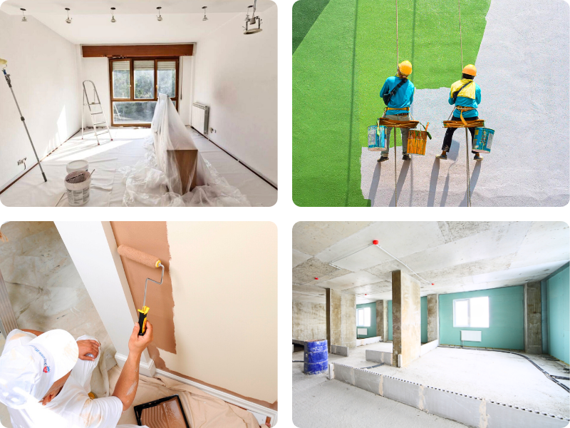 imágenes del equipo de Wolf Colors trabajando en distintos barrios de Ciudad de Buenos Aires